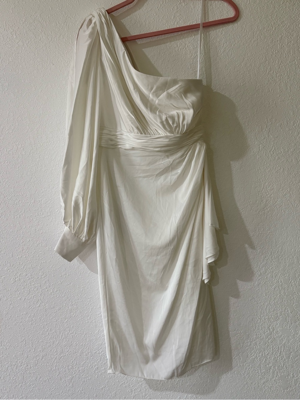 Mac Duggal Satin One Sleeve Cocktail Dress Size 6 - Picture 3 of 6
